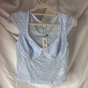 Garage lace blue top